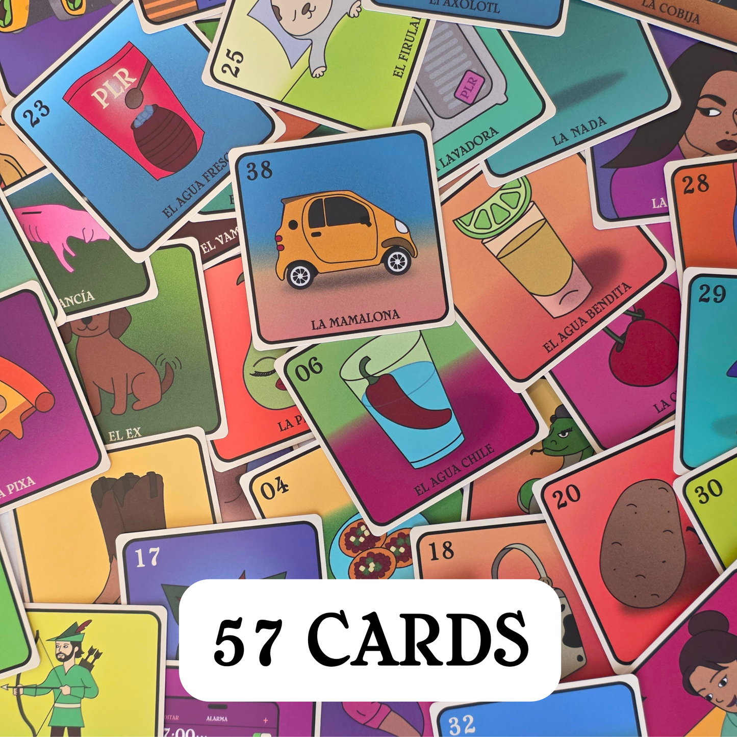 Pa La Raza Juego de Loteria Mexican Bingo for 15 Players, 15 Boards, Full Deck of Cards