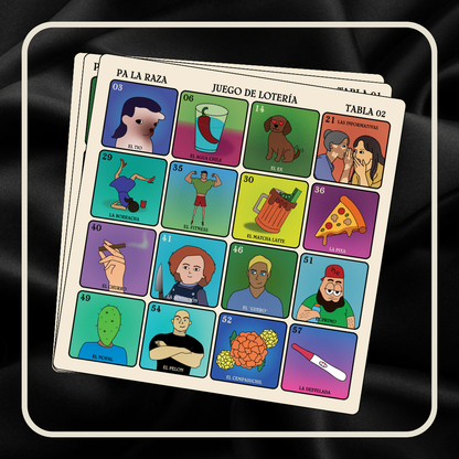 TABLA FOR LOTERIA GAME WITH DIFFERENT CARDS