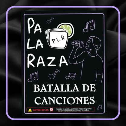 Promotional graphic for 'Pa La Raza' featuring a silhouette of a person singing and musical notes on a dark background.